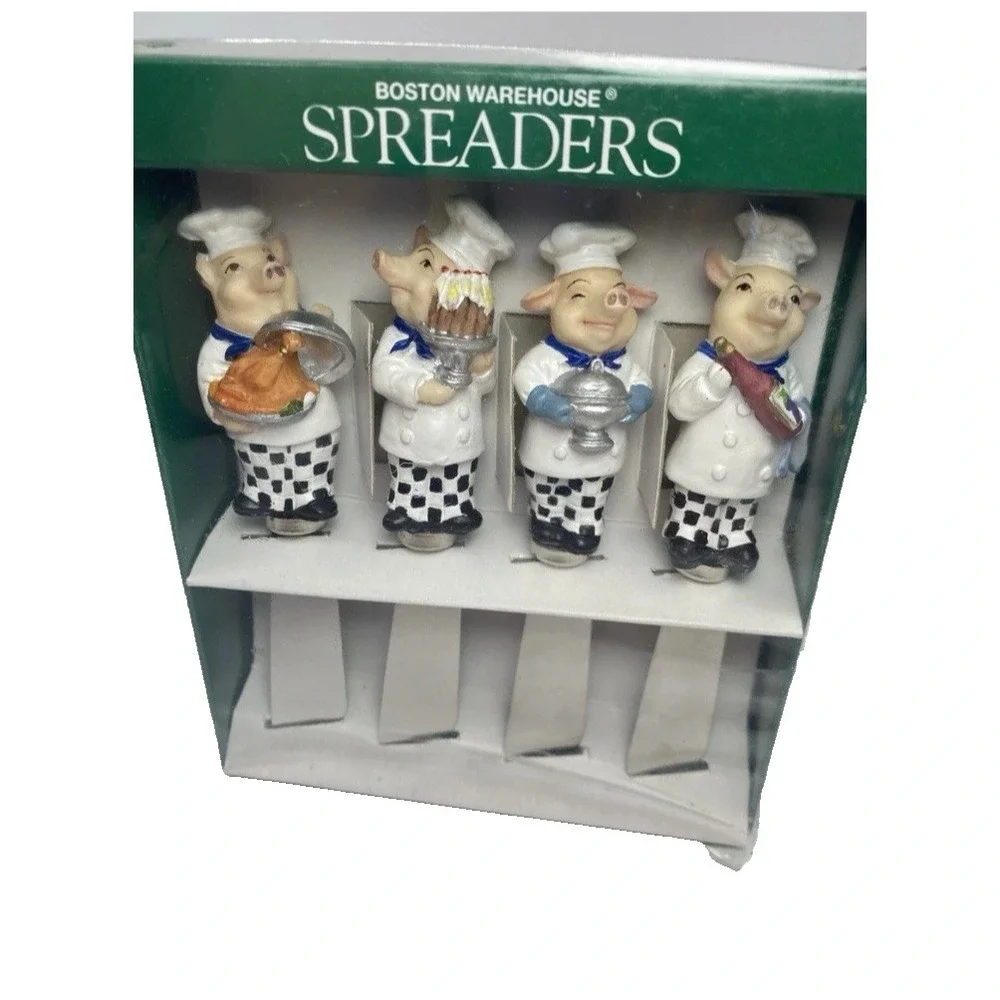 Boston Warehouse French Pig‎ Chef Spreaders Set of (4) New In Box